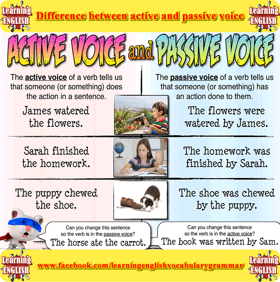 active and passive voice examples pdf